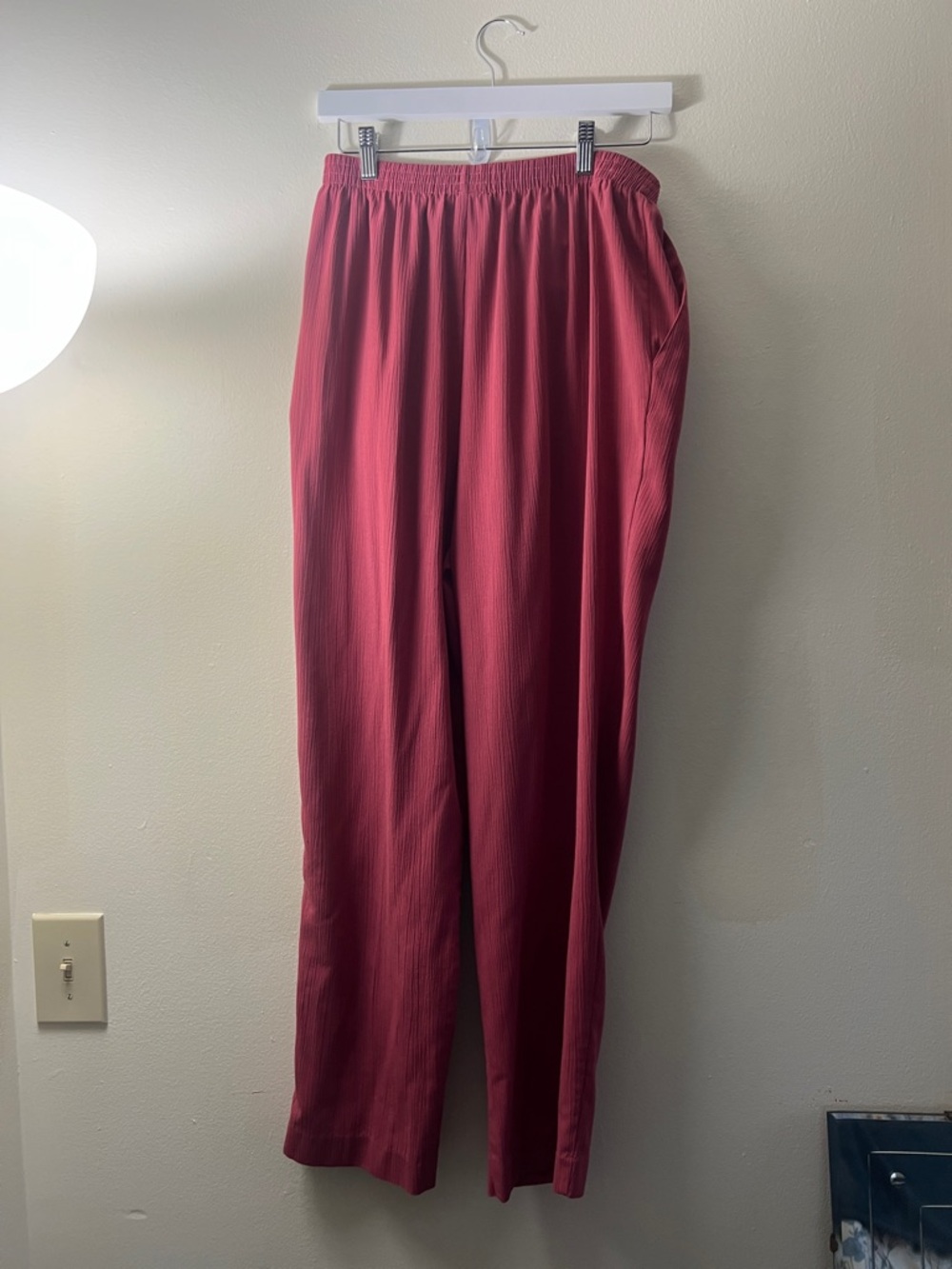 Alfred Dunner Women's Elastic Waist Drawstring Pants - Deep Berry - Picture 3 of 4